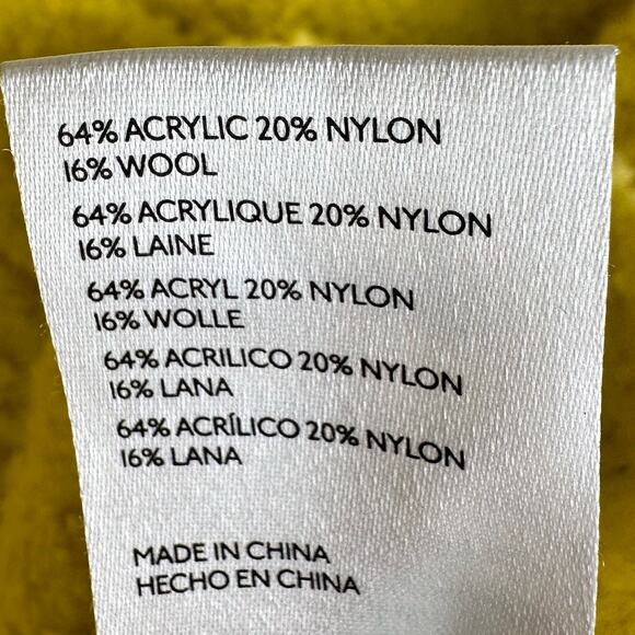 Pilcro Anthropologie Sweater Womens Medium Yellow Oversized Wool Cozy Chunky - Picture 9 of 13